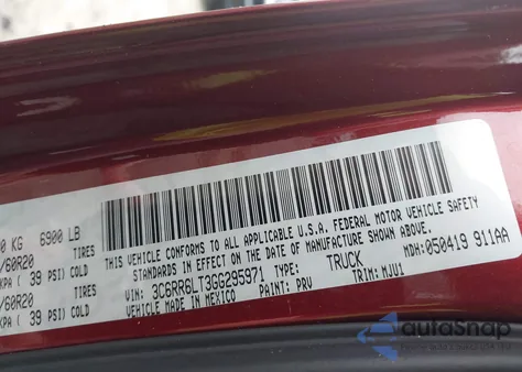 2016 Ram 1500 Big Horn из США, поврежденный, VIN 3C6RR6LT3GG295971